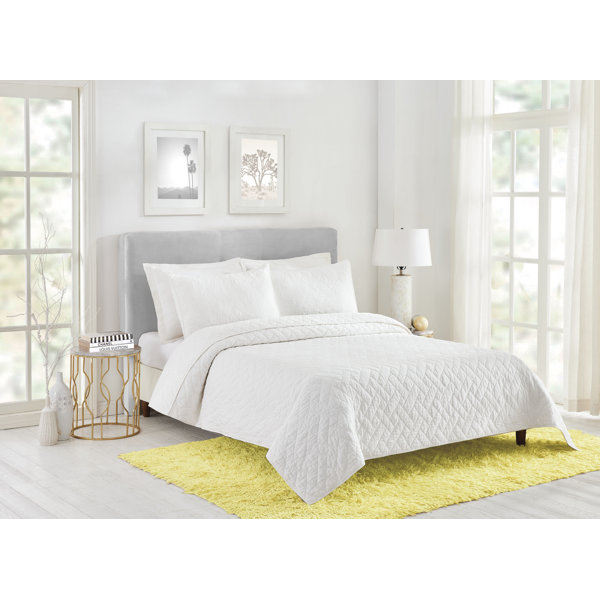 TRINA TURK Dream Weaver 100% Cotton Quilted Coverlet Set - Full/Queen, Lightweight Green Bedding